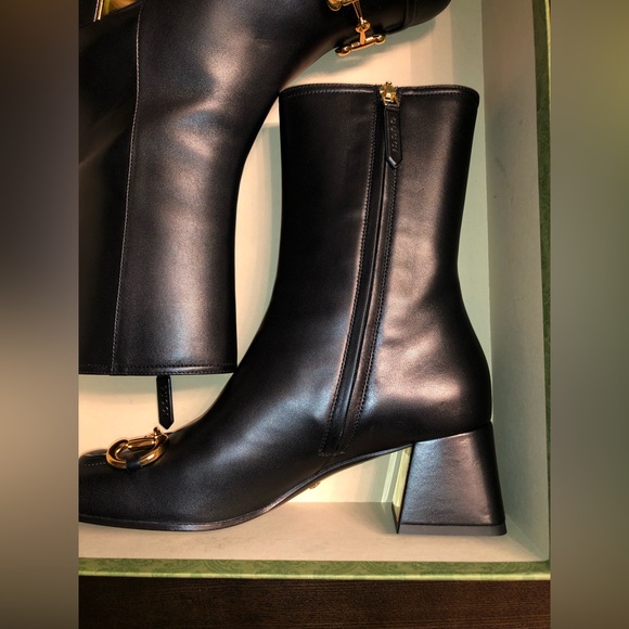 ❌SOLD❌ GUCCI HORSEBIT HEEL ANKLE BOOTS - BLACK, SIZE EU 39/SIZE US 8 (NWT) - Picture 2 of 11
